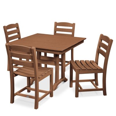 La Casa Cafe 5-Piece Farmhouse Trestle Side Chair Dining Set