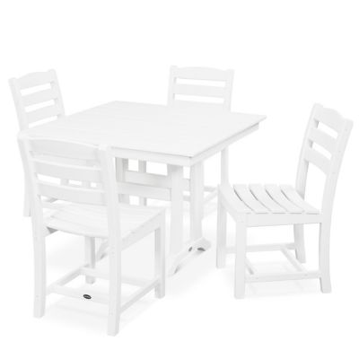 La Casa Cafe 5-Piece Farmhouse Trestle Side Chair Dining Set
