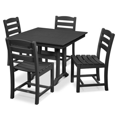 La Casa Cafe 5-Piece Farmhouse Trestle Side Chair Dining Set