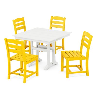 La Casa Cafe 5-Piece Farmhouse Trestle Side Chair Dining Set