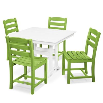 La Casa Cafe 5-Piece Farmhouse Trestle Side Chair Dining Set