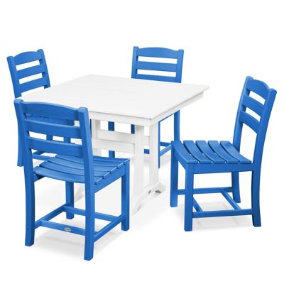 La Casa Cafe 5-Piece Farmhouse Trestle Side Chair Dining Set