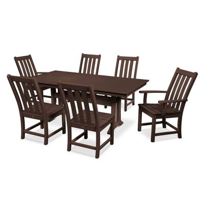 Vineyard Outdoor 7 Piece Farmhouse Dining Set with Trestle Legs