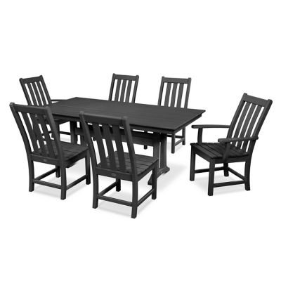Vineyard Outdoor 7 Piece Farmhouse Dining Set with Trestle Legs