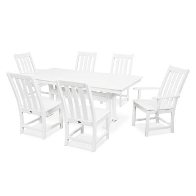 Vineyard Outdoor 7 Piece Farmhouse Dining Set with Trestle Legs