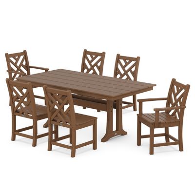 Chippendale 7-Piece Farmhouse Trestle Dining Set