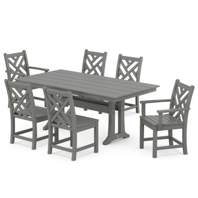 Chippendale 7-Piece Farmhouse Trestle Dining Set
