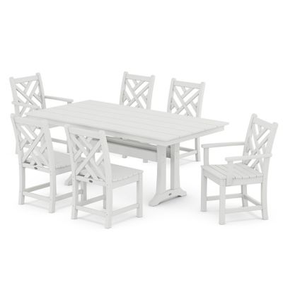 Chippendale 7-Piece Farmhouse Trestle Dining Set
