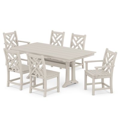 Chippendale 7-Piece Farmhouse Trestle Dining Set