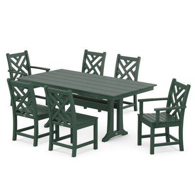 Chippendale 7-Piece Farmhouse Trestle Dining Set