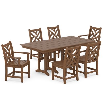 Chippendale Outdoor 7-Piece Farmhouse Dining Set in White