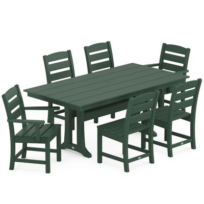 Lakeside Outdoor 7-Piece Farmhouse Dining Set with Trestle Legs