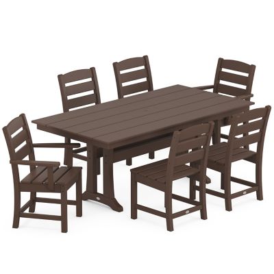 Lakeside Outdoor 7-Piece Farmhouse Dining Set with Trestle Legs