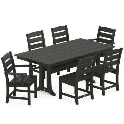 Lakeside Outdoor 7-Piece Farmhouse Dining Set with Trestle Legs
