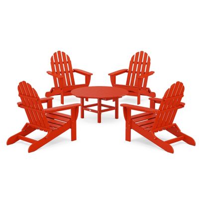 Classic Folding Adirondack 5-Piece Outdoor Conversation Group