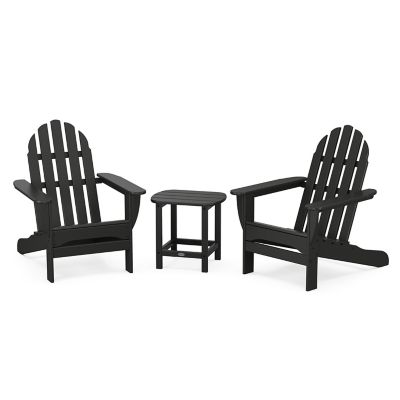 Classic 3-Piece Outdoor Adirondack Set with South Beach Side Table