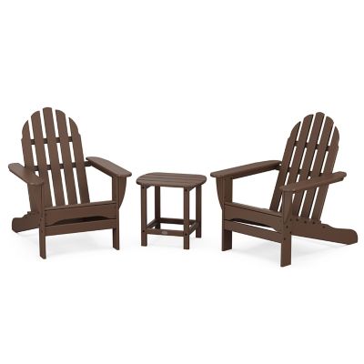 Classic 3-Piece Outdoor Adirondack Set with South Beach Side Table