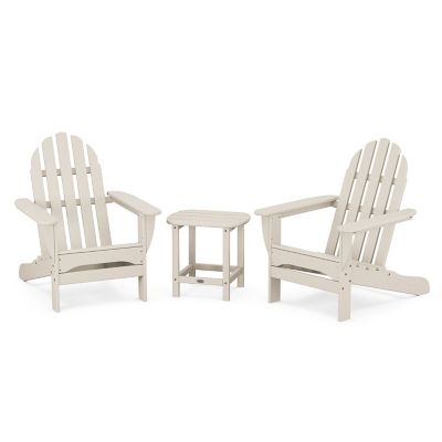 Classic 3-Piece Outdoor Adirondack Set with South Beach Side Table