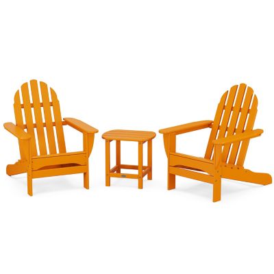 Classic 3-Piece Outdoor Adirondack Set with South Beach Side Table