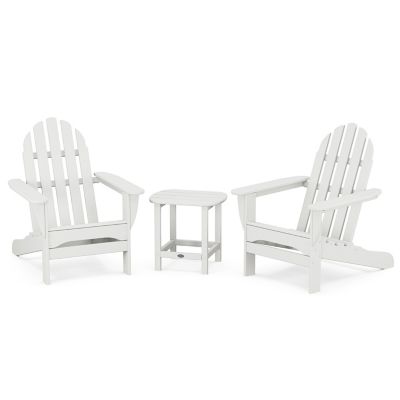 Classic 3-Piece Outdoor Adirondack Set with South Beach Side Table