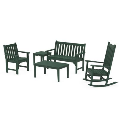 Vineyard Outdoor 5 Piece Bench & Rocking Chair Set