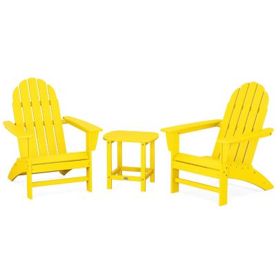 Vineyard Outdoor 3-Piece Adirondack Set with South Beach 18" Side Table