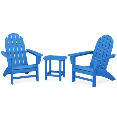 Vineyard Outdoor 3-Piece Adirondack Set with South Beach 18" Side Table