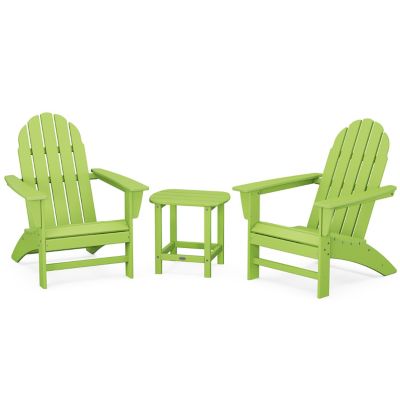 Vineyard Outdoor 3-Piece Adirondack Set with South Beach 18" Side Table