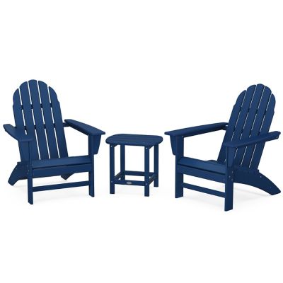 Vineyard Outdoor 3-Piece Adirondack Set with South Beach 18" Side Table