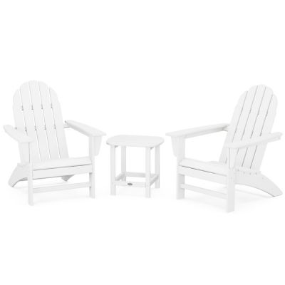 Vineyard Outdoor 3-Piece Adirondack Set with South Beach 18" Side Table
