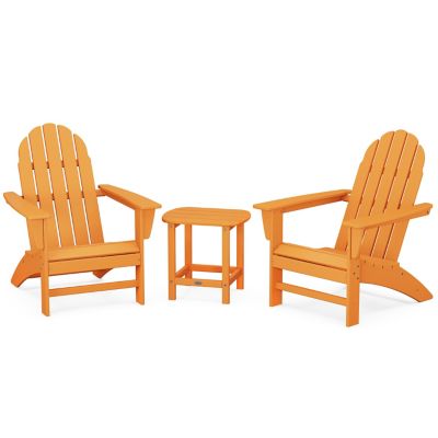 Vineyard Outdoor 3-Piece Adirondack Set with South Beach 18" Side Table