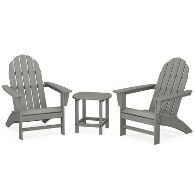 Vineyard Outdoor 3-Piece Adirondack Set with South Beach 18" Side Table