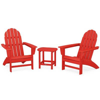 Vineyard Outdoor 3-Piece Adirondack Set with South Beach 18" Side Table