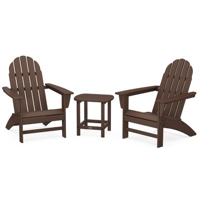 Vineyard Outdoor 3-Piece Adirondack Set with South Beach 18" Side Table