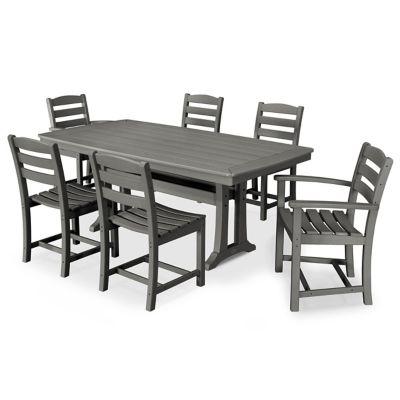 La Casa Caf&eacute; 7-Piece Outdoor Dining Set with Trestle Legs