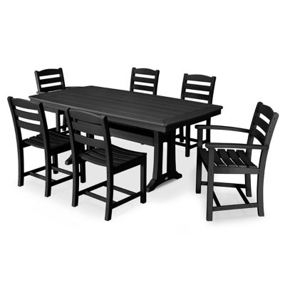 La Casa Café 7-Piece Outdoor Dining Set with Trestle Legs