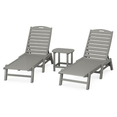 Nautical 3-Piece Outdoor Chaise Lounge Set