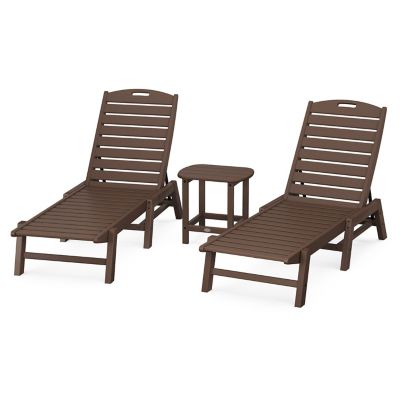 Nautical 3-Piece Outdoor Chaise Lounge Set