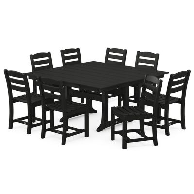 La Casa Caf&eacute; Outdoor 9-Piece Farmhouse Trestle Dining Set