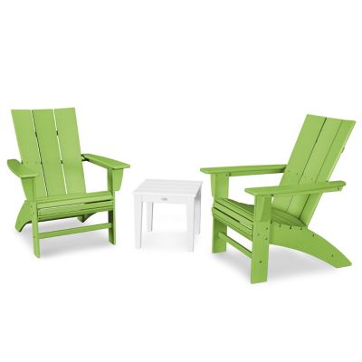 Modern Outdoor 3 Piece Curveback  Adirondack Set