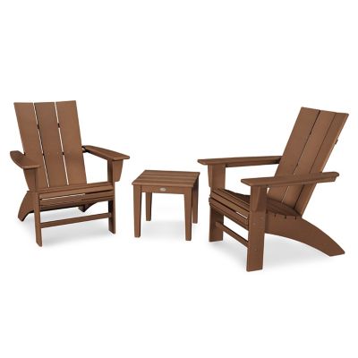 Modern Outdoor 3 Piece Curveback  Adirondack Set