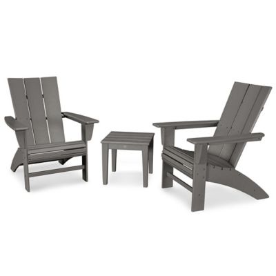 Modern Outdoor 3 Piece Curveback  Adirondack Set