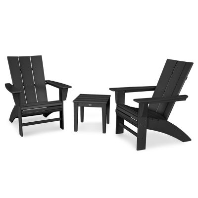 Modern Outdoor 3 Piece Curveback  Adirondack Set