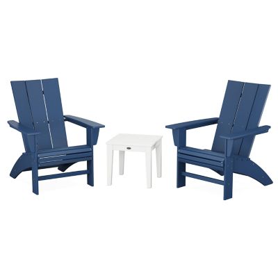 Modern Outdoor 3 Piece Curveback  Adirondack Set