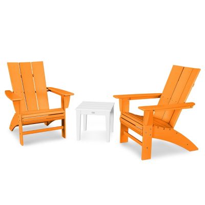 Modern Outdoor 3 Piece Curveback  Adirondack Set