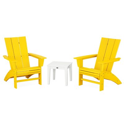 Modern Outdoor 3 Piece Curveback  Adirondack Set