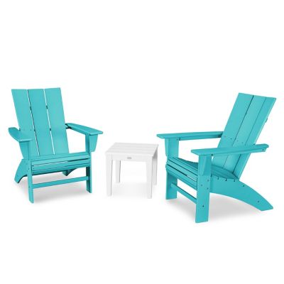 Modern Outdoor 3 Piece Curveback  Adirondack Set