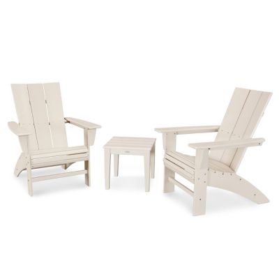 Modern Outdoor 3 Piece Curveback  Adirondack Set
