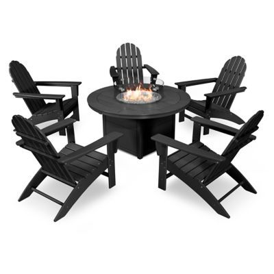 Vineyard Adirondack 6-Piece Outdoor Chat Set with Fire Pit Table