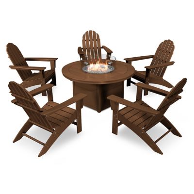 Vineyard Adirondack 6-Piece Outdoor Chat Set with Fire Pit Table